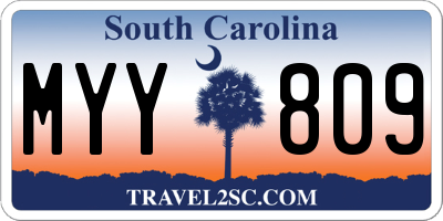 SC license plate MYY809