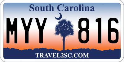 SC license plate MYY816