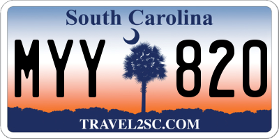 SC license plate MYY820