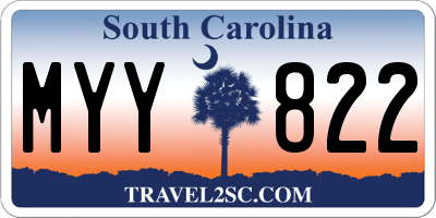 SC license plate MYY822