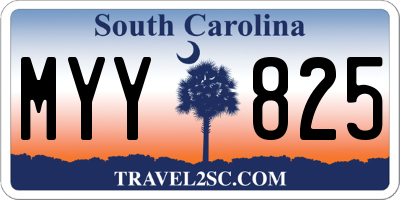 SC license plate MYY825