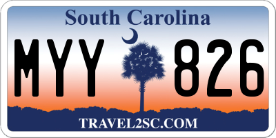 SC license plate MYY826