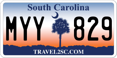 SC license plate MYY829