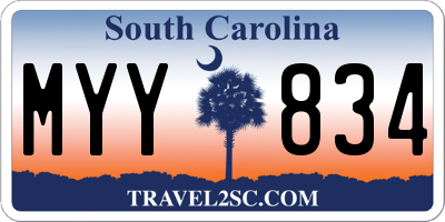 SC license plate MYY834