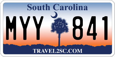 SC license plate MYY841