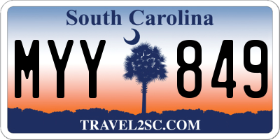 SC license plate MYY849