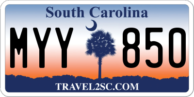SC license plate MYY850