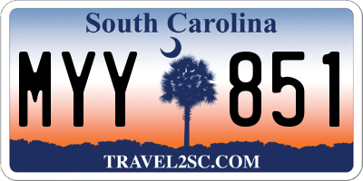 SC license plate MYY851