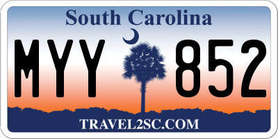 SC license plate MYY852