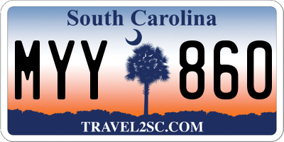 SC license plate MYY860