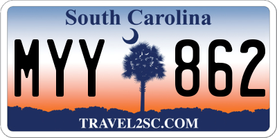 SC license plate MYY862