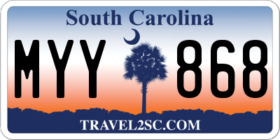 SC license plate MYY868