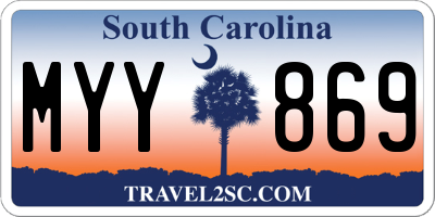SC license plate MYY869