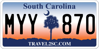 SC license plate MYY870