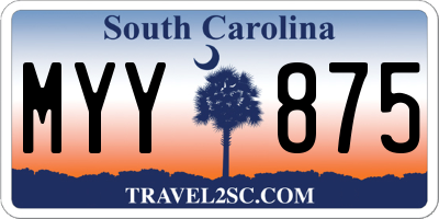 SC license plate MYY875