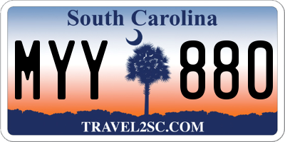 SC license plate MYY880