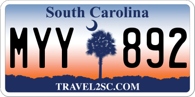 SC license plate MYY892