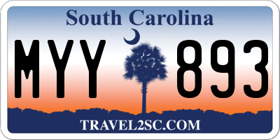 SC license plate MYY893