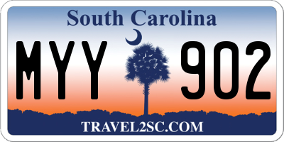 SC license plate MYY902