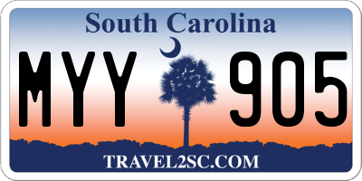 SC license plate MYY905