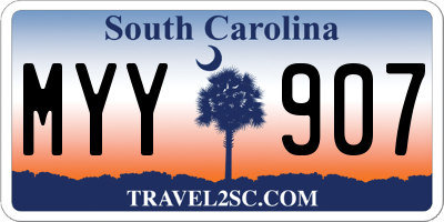 SC license plate MYY907
