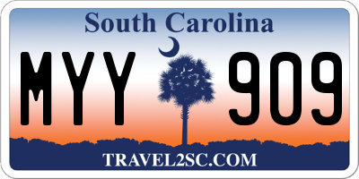 SC license plate MYY909