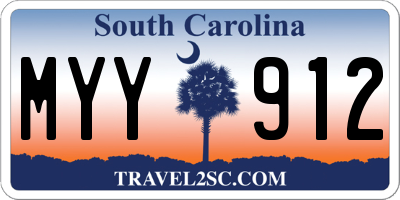 SC license plate MYY912