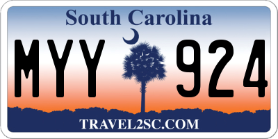 SC license plate MYY924
