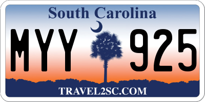 SC license plate MYY925