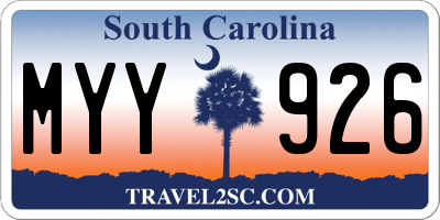 SC license plate MYY926