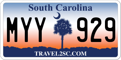 SC license plate MYY929