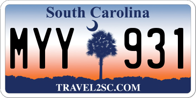 SC license plate MYY931