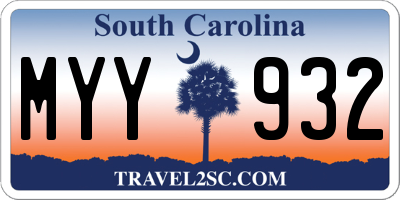 SC license plate MYY932