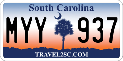 SC license plate MYY937