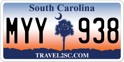 SC license plate MYY938