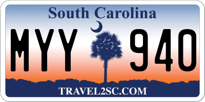 SC license plate MYY940