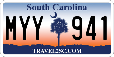 SC license plate MYY941
