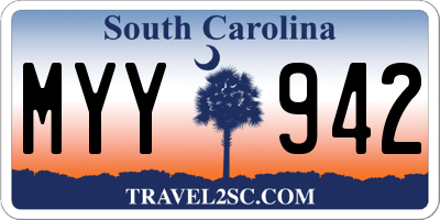 SC license plate MYY942