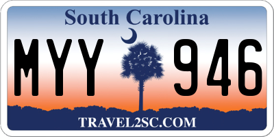 SC license plate MYY946