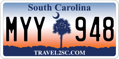 SC license plate MYY948