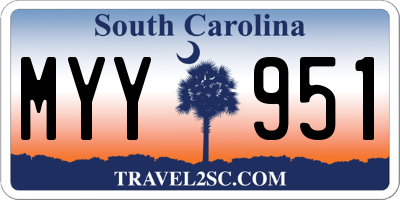 SC license plate MYY951