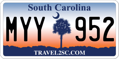 SC license plate MYY952
