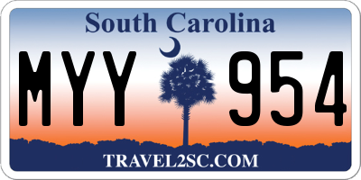 SC license plate MYY954