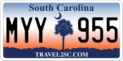 SC license plate MYY955
