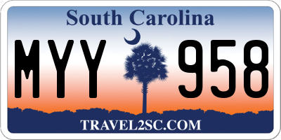SC license plate MYY958
