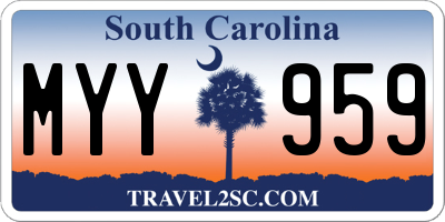 SC license plate MYY959