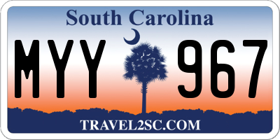 SC license plate MYY967