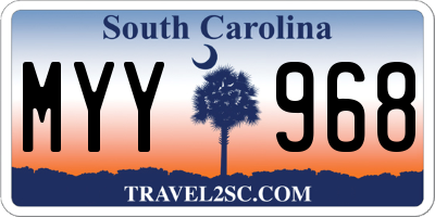 SC license plate MYY968