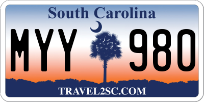 SC license plate MYY980