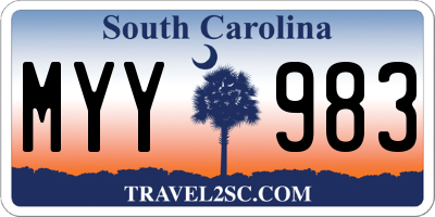 SC license plate MYY983